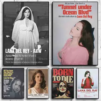 Pop Art dergi kapağı Lana Del Rey Posteri Estetik Müzik Albümü Rapçi Hip Hop Komik Tuval Baskı Duvar Sanatı Ev Odası Dekor Hediye