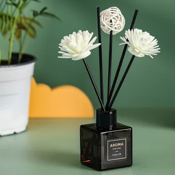 sopalarla 50 ml Mini Çiçek Difüzör, Ev Koku için Ateşsiz Yağ Difüzörü, Banyo, yatak odası, ofis, Otel Difüzör Hediye