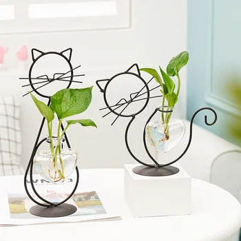 Yaratıcı Bitki Vazolar Kedi demir çiçek Tesisat Topraksız Çiçek Düzenleme Vazo Dekorasyon Yenilikçi Ev Odası masa süsü Vazolar