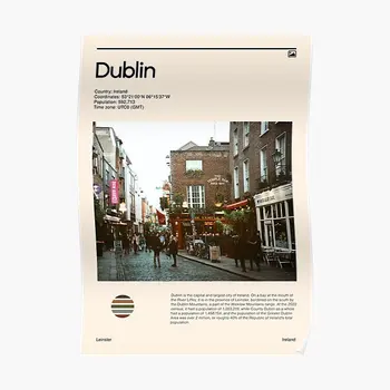 Ziyaret Dublin İrlanda Seyahat Posteri Posteri Duvar Modern Duvar Komik Dekorasyon Vintage Boyama Odası Sanat Baskı Resim Yok Çerçeve